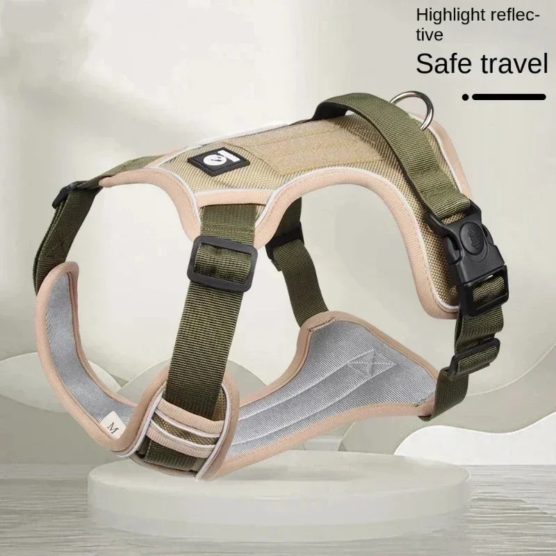 Reflective No Pull Dog Harness - Khaki