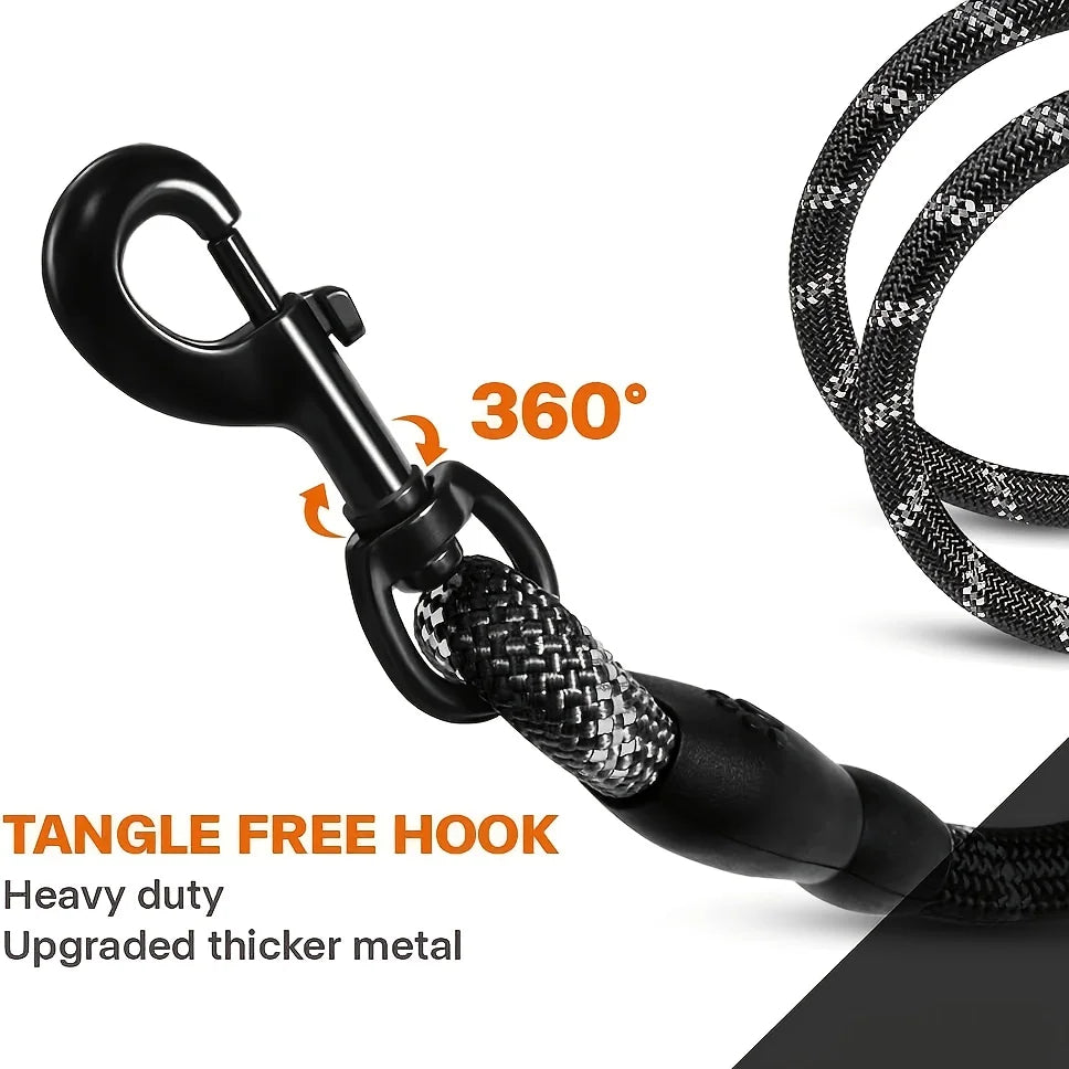 Reflective Heavy Duty Dog Lead – Black