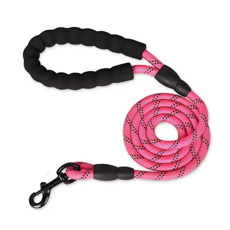 Reflective Heavy Duty Dog Lead – Pink